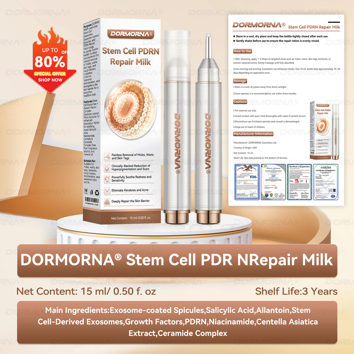 𝐷𝑂𝑅𝑀𝑂𝑅𝑁𝐴® 💕 Stem Cell PDRN Repair Milk | With 2000PPM Exosome‑Coated Micro‑Spicules 👩⚕️